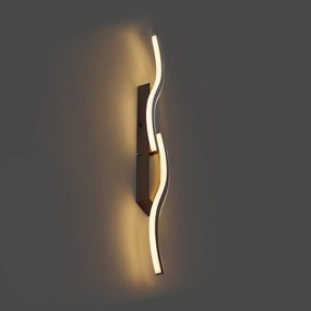 Dizajnové nástenné svietidlo tmavý bronz 3-krokové stmievateľné 2-svetelné - Bummy