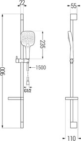Mexen sprchový set DS17, chróm, 785174583-00