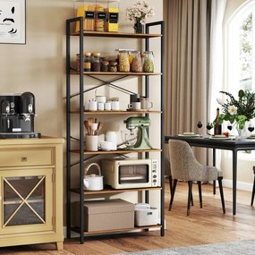 Regál do obývacej izby Vasagle Luna 80 cm hnedý/čierny