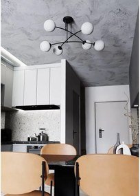 Toolight Toolight, stropné svietidlo 6xE14 APP1576-6C, čierna-biela, OSW-03602