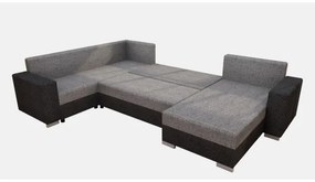 Čalúnená univerzálna rozkladacia sedacia súprava do U YORK sivá/béžová/hnedá