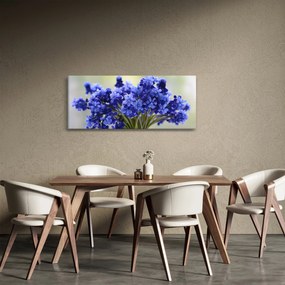 Obraz kytice modrých kvetov (120x50 cm)