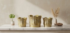 Sada 3 ks květináčů MARINA VII zlatá