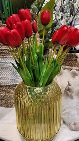 Kytica 7ks červených realistických tulipánov - 45cm