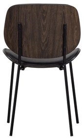 Čierne jedálenské stoličky v súprave 2 ks z imitácie kože Close In – WOOOD