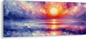 Obraz - Farebný umelecký západ slnka (120x50 cm)