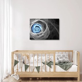 Sklenený obraz - Abstraktné ruže modrá (70x50 cm)