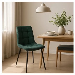 Vintino kreslo FORLI Velvet - zelena farba, nohy čierne - vintino.sk