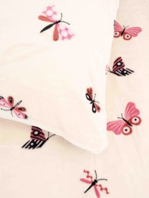 Obliečka na vankúš mikroplyš Exclusive 40 × 60 cm - Motýliky béžové