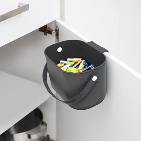 Závesný odpadkový kôš na dvierka, 3,2 l MINI-ALBULA, antracit