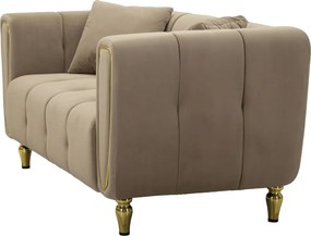 Dvojmiestna pohovka Alma 155 cm taupe/zlatá