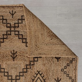 Flair Rugs, Kusový koberec Printed Jute Rowen Natural/Black, 200x290, béžová, chodba / predsieň