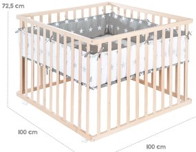 Detská ohrádka v prírodnej farbe 100x100 cm – Roba