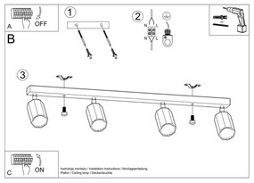 Sollux SL.1031 - Bodové svietidlo ZEKE 4xGU10/40W/230V dub