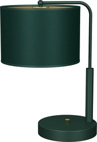 Stolná lampa Verde, 1x zelené textilné tienidlo, gr