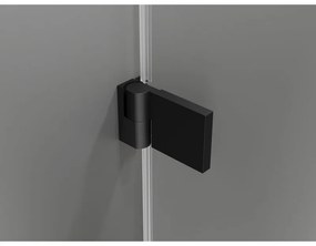 Mexen Lunar-B Duo výklopný sprchový kút 90 x 80 cm, číre sklo, čierna matná, 832-090L-080P-70-00