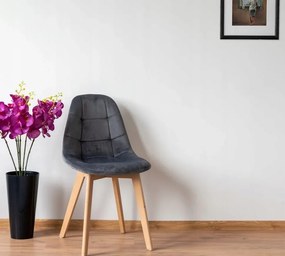 DomTextilu Tmavo sivá moderná stolička s luxusným čalúnením 24512