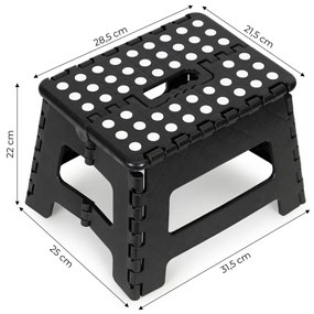 Skládacia stolička TABOR 22 cm čierna