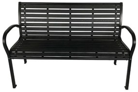 Lavička záhradná 125 x 60 x 80 cm, čierna, oceľ / plast