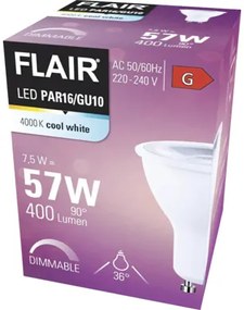 LED žiarovka FLAIR PAR16/PAR51 GU10 / 7,5 W ( 57 W ) 400 lm 4000 K stmievateľná