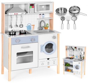 Drevená kuchynka pre deti, LED zvuky, kuchynské doplnky, ECOTOYS