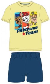 E plus M - Chlapčenské bavlnené letné pyžamo Tlapková patrola - Paw Patrol - žlté 128