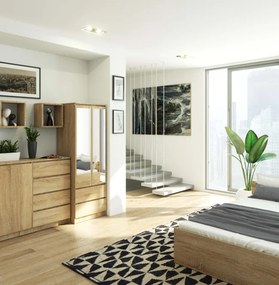 Skriňa STAR S 60 cm 2D 2SZ zrkadlá CLP dub sonoma