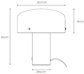 Lucide 05539/01/02 - Stmievateľná stolná lampa TIMON 1xE27/25W/230V pr. 27 cm