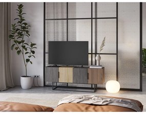 TV stolík v dekore duba v hnedo-prírodnej farbe 140x55 cm Titan – Marckeric