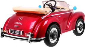 Ramiz Mercedes Benz 300S Retro pre deti Červený lak + diaľkové ovládanie + EVA + pomalý štart + LED MP3