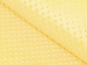 Biante Detské posteľné obliečky do postieľky Minky 3D bodky MKP-021 Citrónovo žlté Do postieľky 90x140 a 50x70 cm