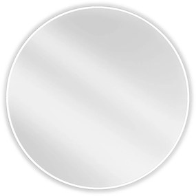 Mexen Loft, okrúhle kúpeľňové zrkadlo 90 cm, farba rámu biela, 9850-090-090-000-20