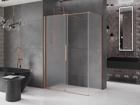 Mexen Velar, sprchový kút s posuvnými dverami 130 x 70 cm, 8mm sklo námraza, medená matná, 871-130-070-31-65