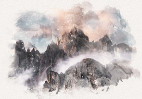 Fototapeta - Skaly, aquarel (147x102 cm)