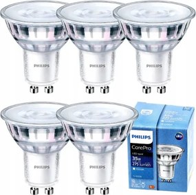 5x LED žiarovka GU10 3,5W 275lm 36° 4000k
