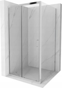 Mexen APIA, sprchový kút s posuvnými dverami 100 (dvere) x 100 (stena) cm, 5mm číre sklo, chrómový profil, 840-100-100-01-00