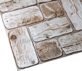 Obkladové panely 3D PVC TP10017657, cena za kus, rozmer 960 x 479 mm, borovicové kláty bielené, GRACE