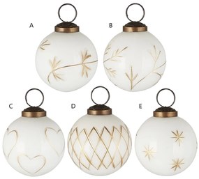 Ib Laursen Vianočná ozdoba White Gold Engraving Typ D