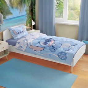 Bavlnené posteľné obliečky Stitch v modrej farbe pre chlapcov - 100% bavlna - 70 x 90 cm + 140 x 200 cm