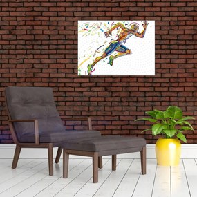 Sklenený obraz - Bežec (70x50 cm)