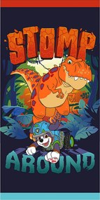 TipTrade Bavlnená froté osuška 70 x 140 cm- Labková Patrola vo svete dinosaurov
