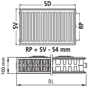Kermi Therm X2 Profil-Kompakt doskový radiátor 22 400 / 1800 FK0220418