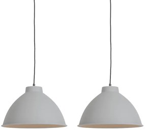 Sada 2 škandinávskych závesných lámp sivej farby - Anterio 38 Basic