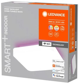 LEDVANCE Sapho, ORBIS BACKLIGHT stropné svietidlo, 350x350mm, WIFI RGB + stmievateľné, 2800lm, 28W, biela