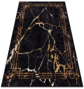 MIRO 51333.801 umývací koberec Mramor, rám protišmykový - čierna / zlato Veľkosť: 80x150 cm