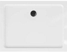 Mexen SLIM - Obdĺžniková sprchová vanička 110x100x5cm + čierny sifón, biela, 40101011B
