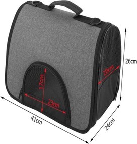 Prepravná taška pre mačky 41 cm - šedá