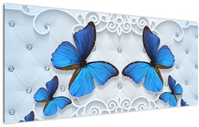 Obraz - Modré motýle (120x50 cm)