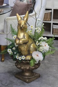 Zlatý luxusný aranžmán s veľkonočným zajacom 110cm