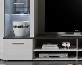 Obývacia stena Dakar, bielený smrekovec, s osvetlením